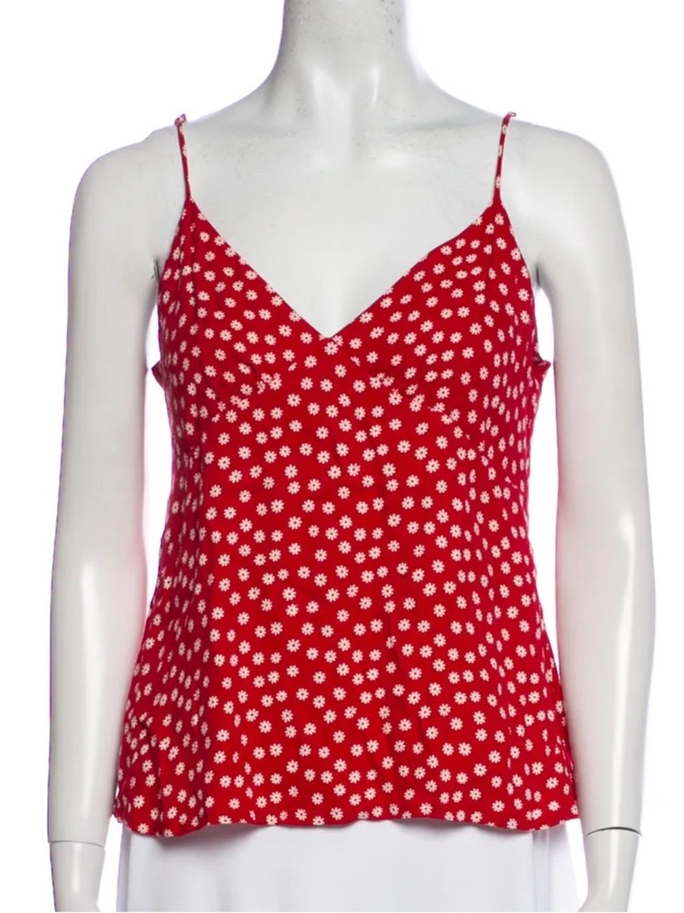 Reformation $80 • 17” PTP • Lorenza Red Daisy Print Spaghetti Strap Cami Top - Picture 3 of 8
